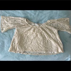 Boho White Peasant Top